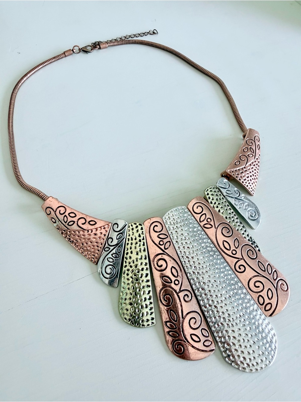 Mixed Metal Statement Necklace
